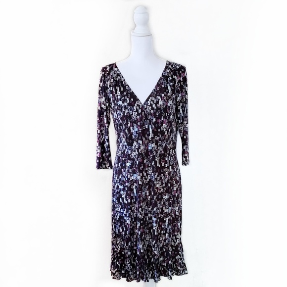 Lily Wrap 3/4 Sleeve Ruffle Hem Dress - Picture 1 of 6